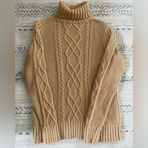 Eddie Bauer tan turtleneck sweater size medium